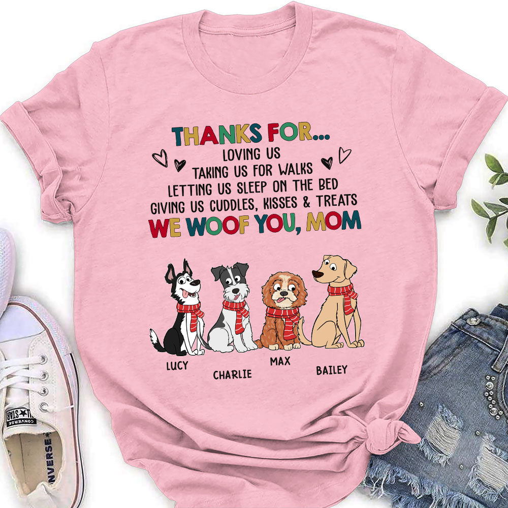 Funny Dog Thanks For - Personalized Custom Women's T-shirt