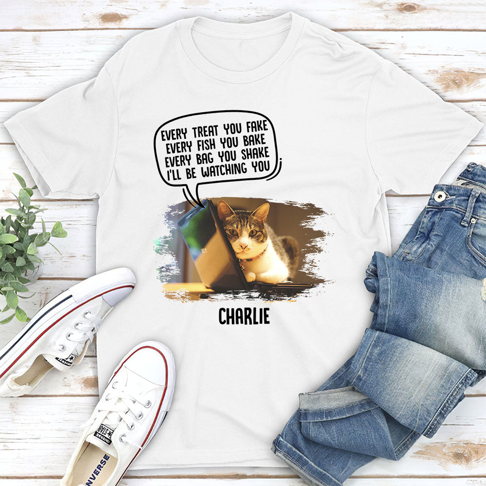 Watching You Cat Butt - Personalized Custom Unisex T-shirt