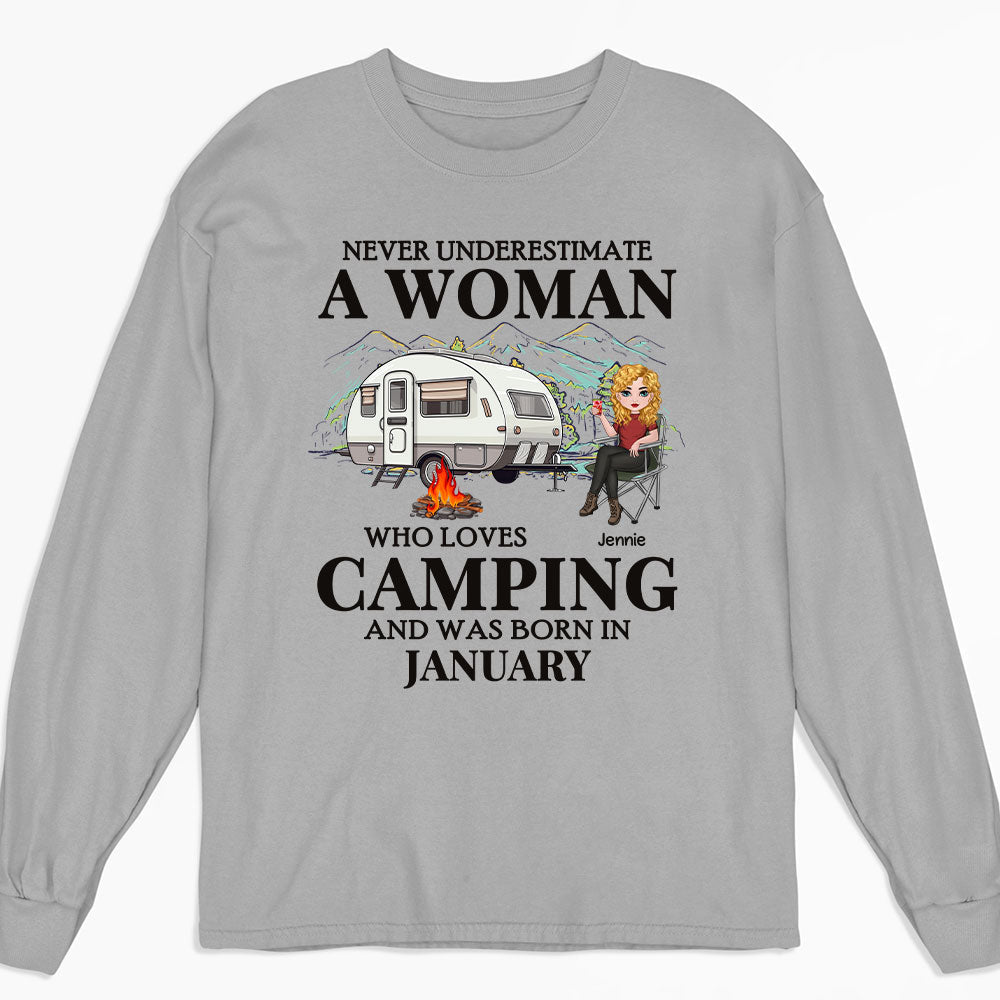 Monthly Camping - Personalized Custom Long Sleeve T-shirt