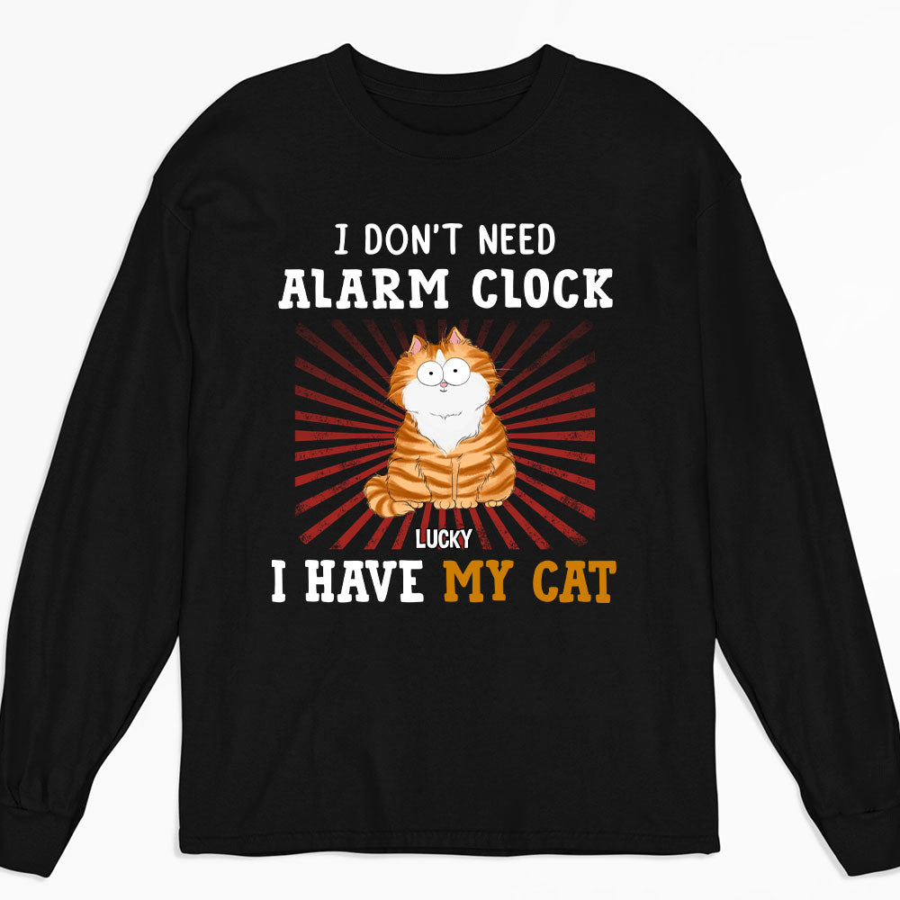 Cat Alarm Clock - Personalized Custom Long Sleeve T-shirt