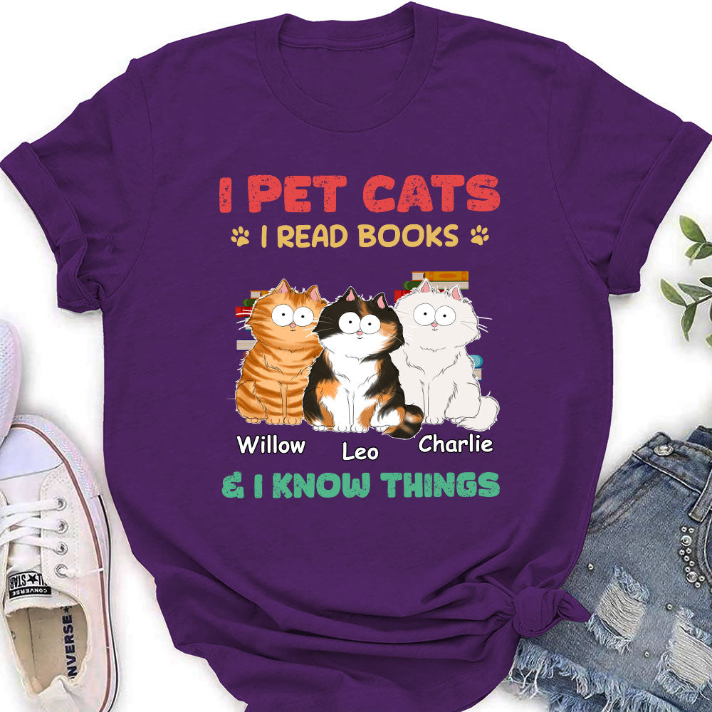 I Pet Cats - Personalized Custom Women's T-shirt