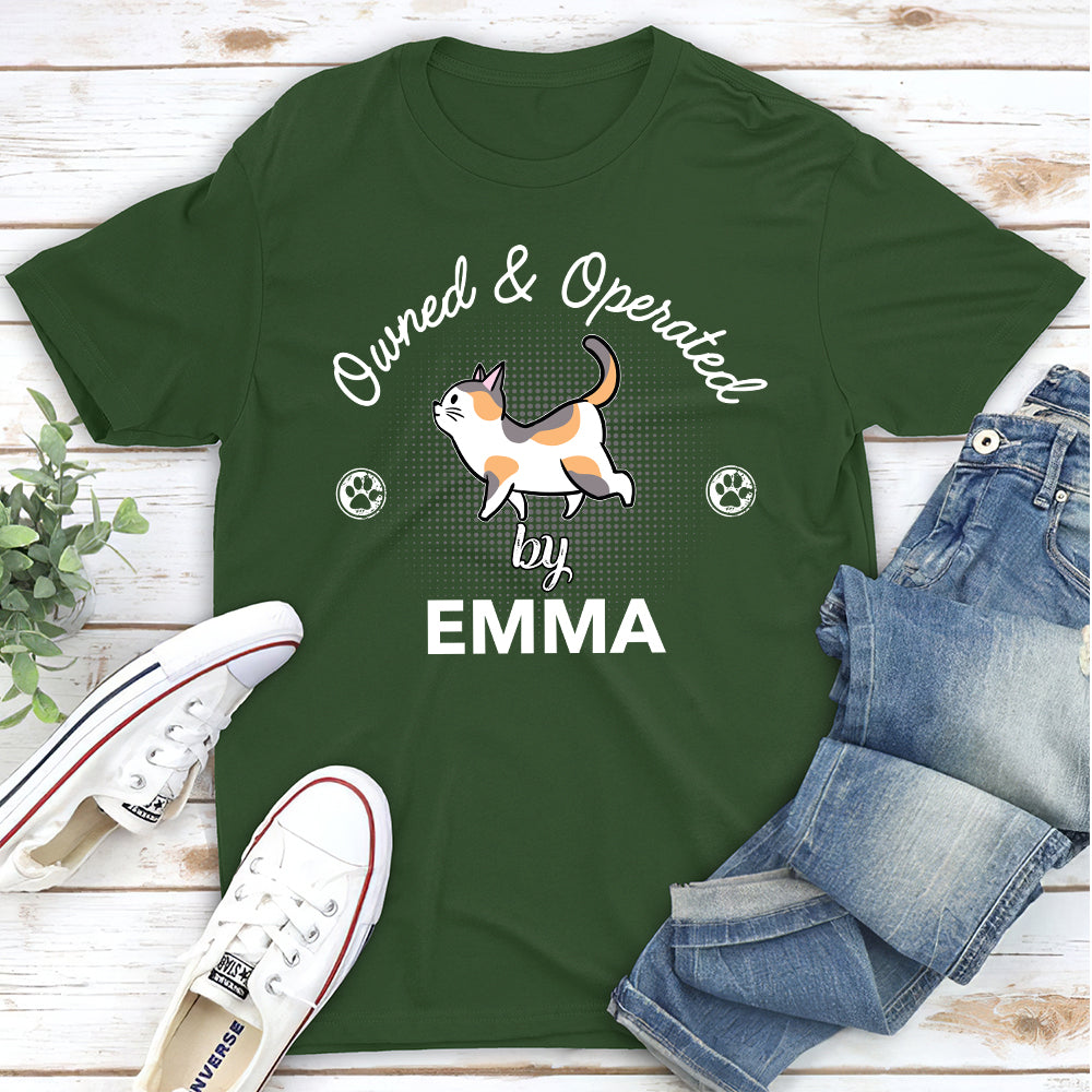 Operated By Cats - Personalized Custom Unisex T-Shirt
