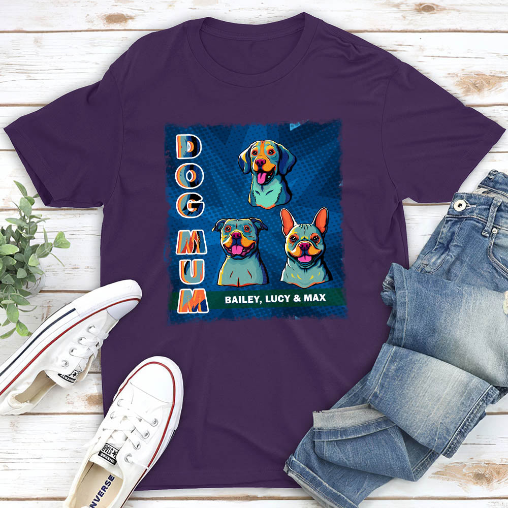 Dog Mom Dad Popart - Personalized Custom Unisex T-shirt
