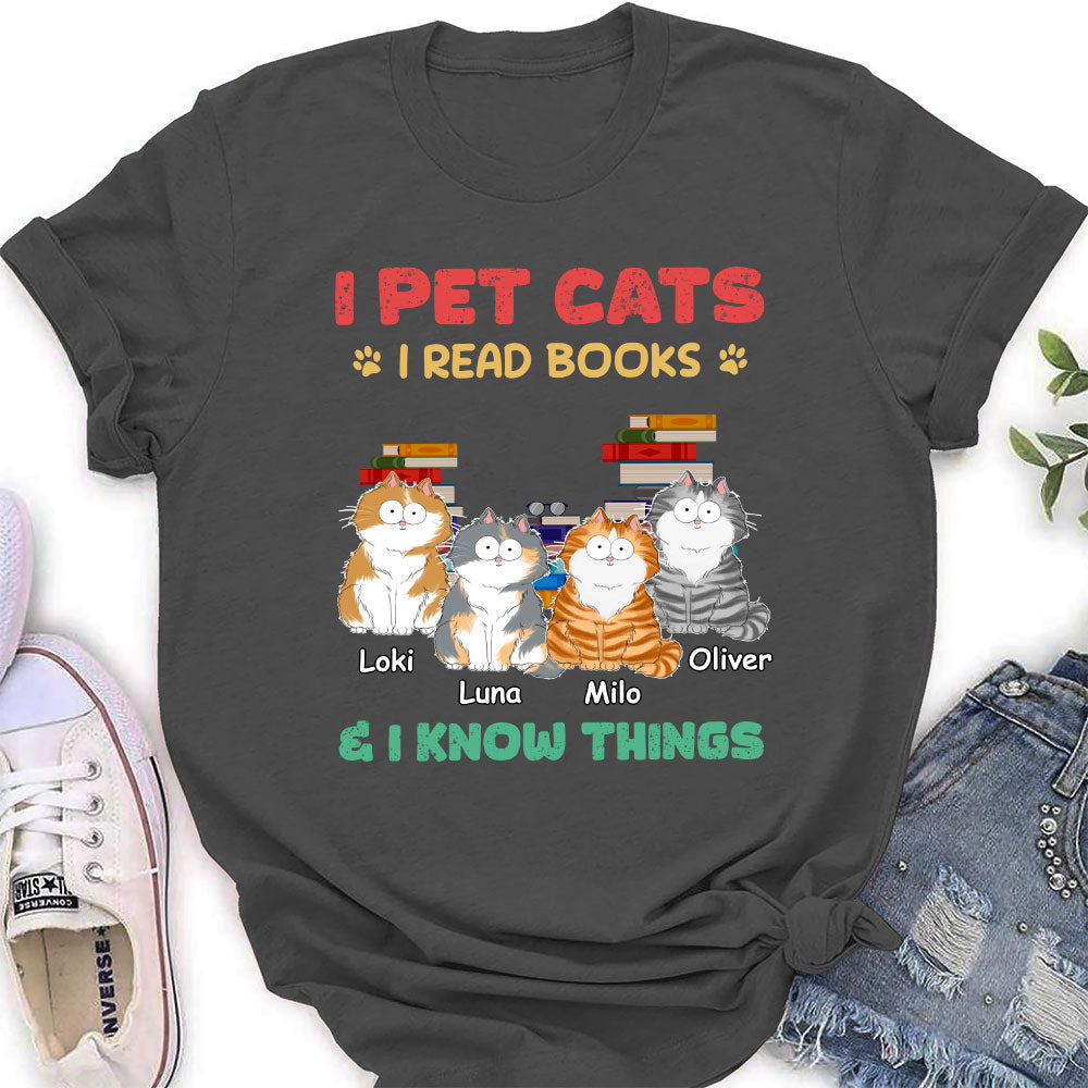 I Pet Cats - Personalized Custom Women's T-shirt