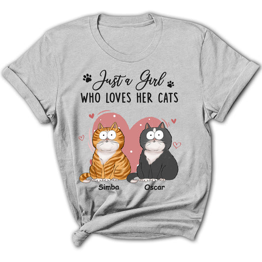 A Girl Loves Cats - Personalized Custom Women's T-shirt