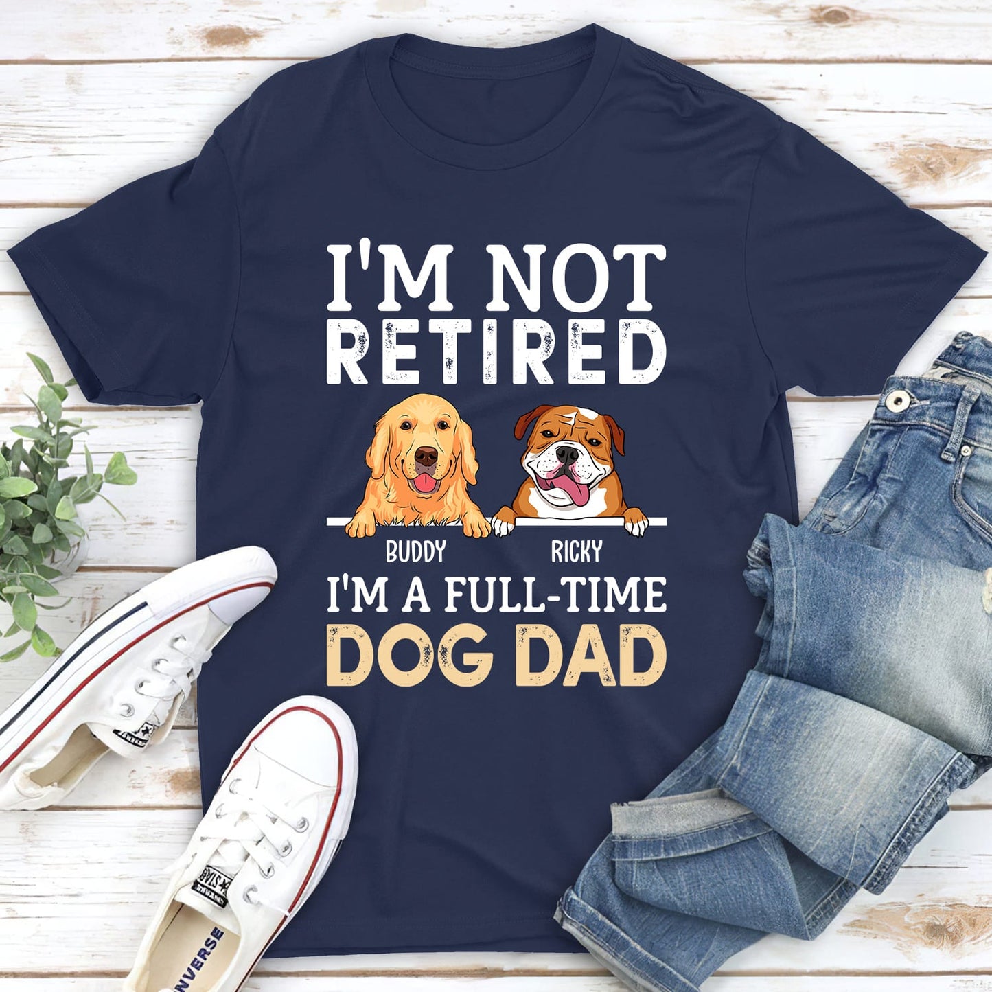 A Full-time Dog Dad - Personalized Custom Unisex T-shirt