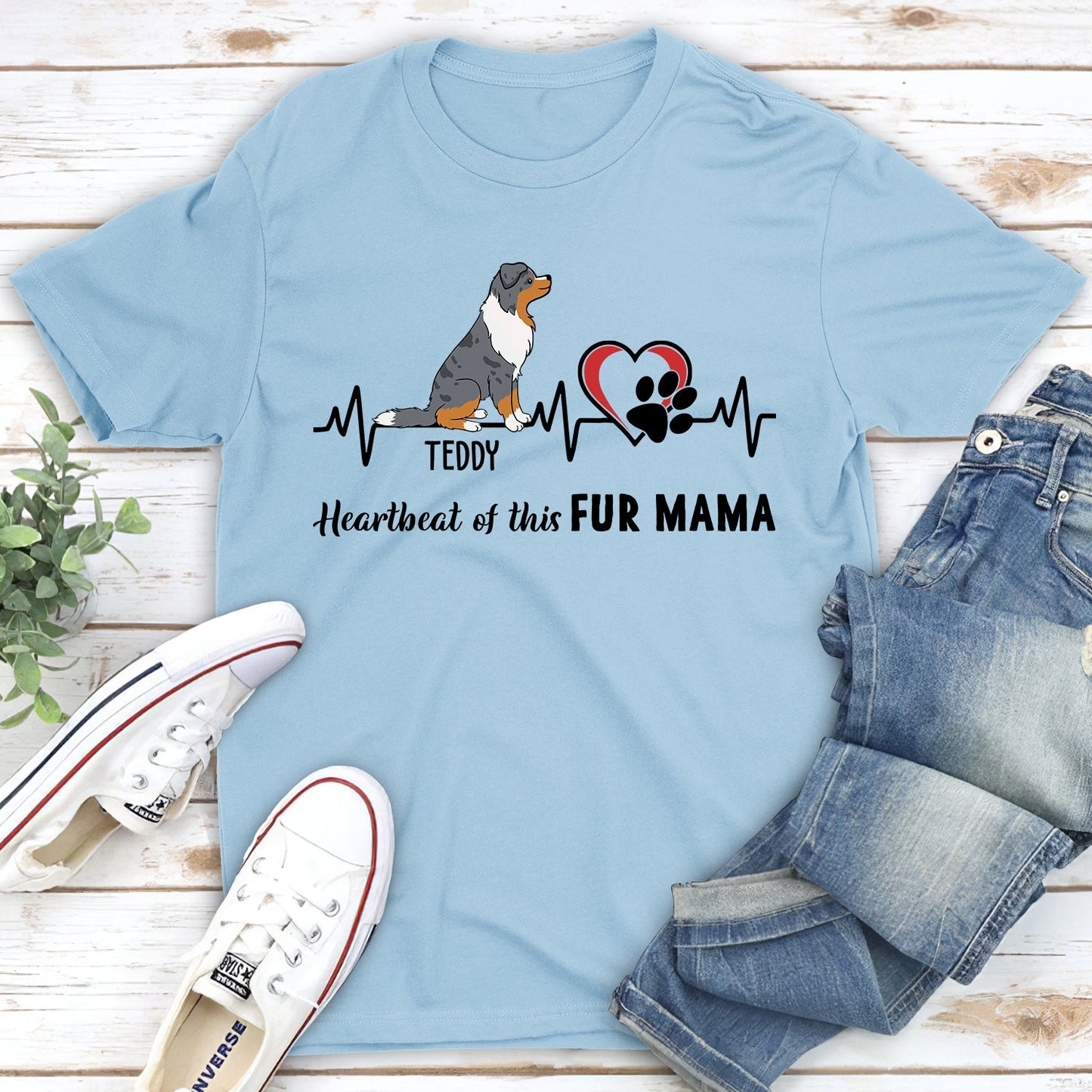 Heartbeat Of Fur Mama - Personalized Custom Unisex T-shirt