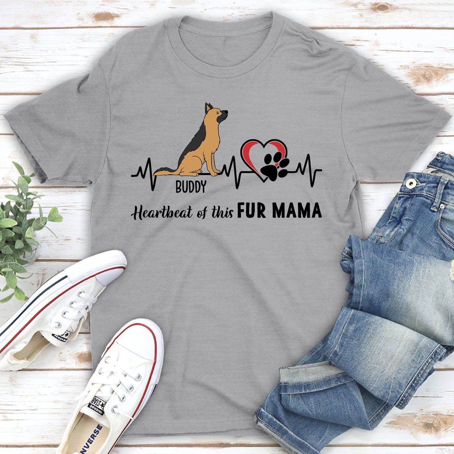 Heartbeat Of Fur Mama - Personalized Custom Unisex T-shirt