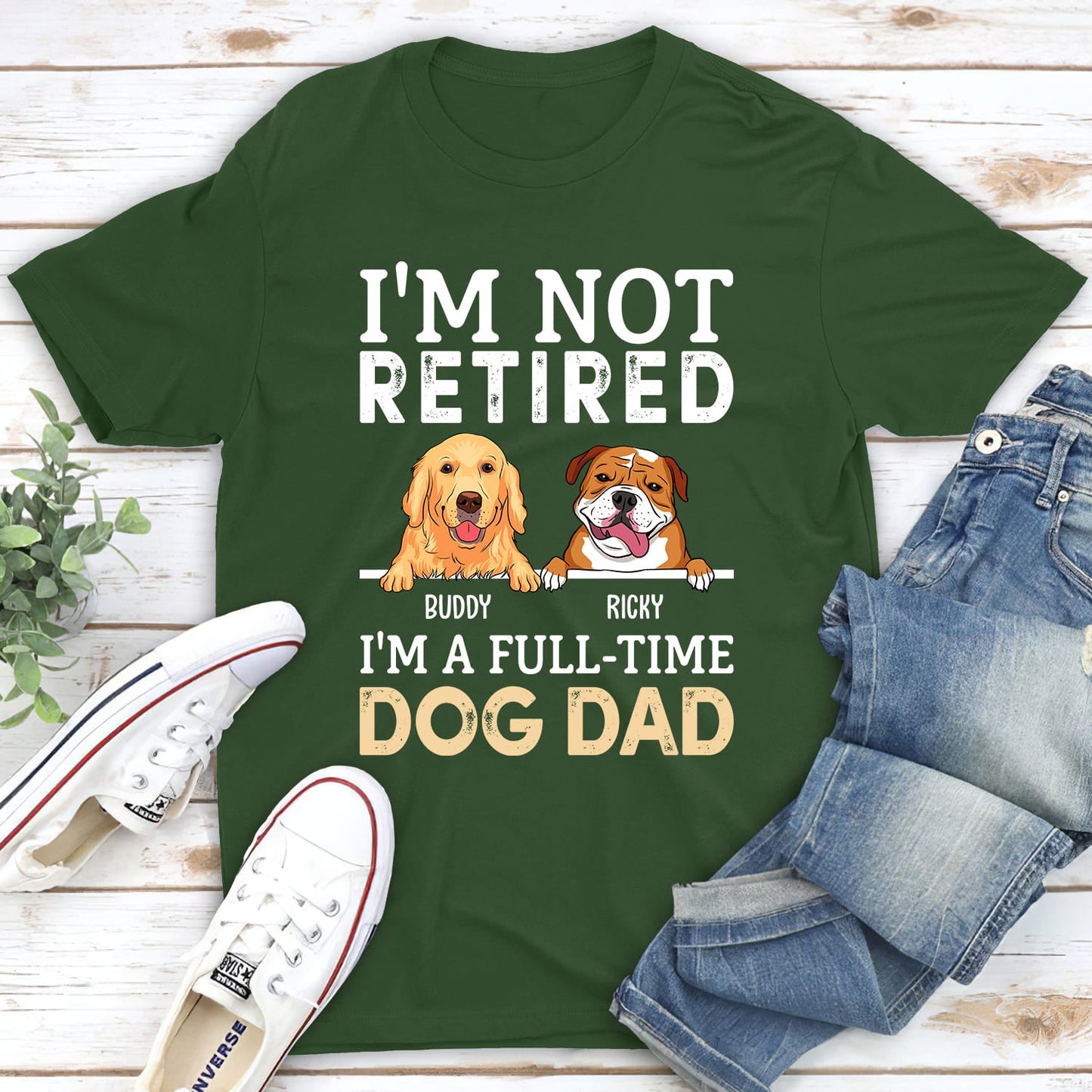 A Full-time Dog Dad - Personalized Custom Unisex T-shirt