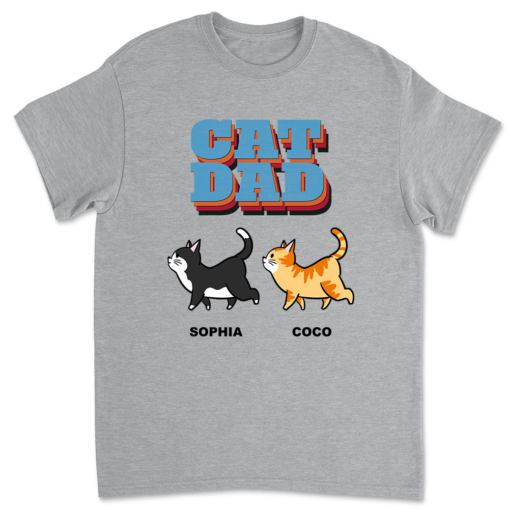 Cat Dad Retro - Personalized Custom Unisex T-shirt