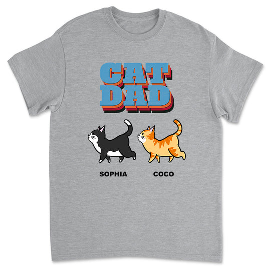 Cat Dad Retro - Personalized Custom Unisex T-shirt