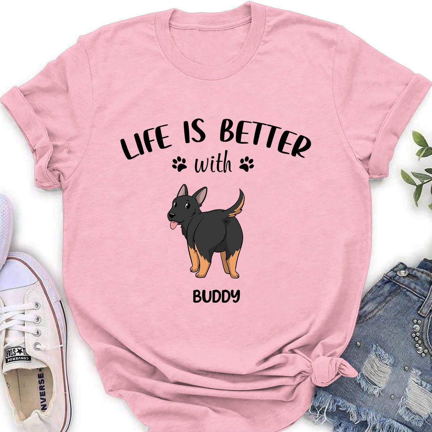 Life Is Better With Dog Butt - Personalized Custom Women's T-shirt