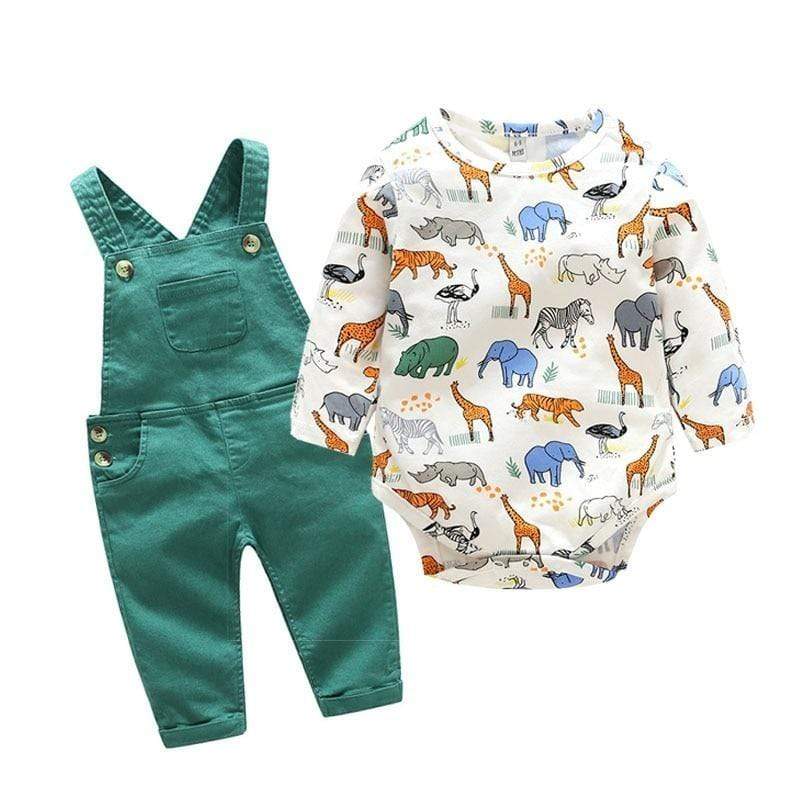 Boy's Clothing 24M Animal Print Overall Set