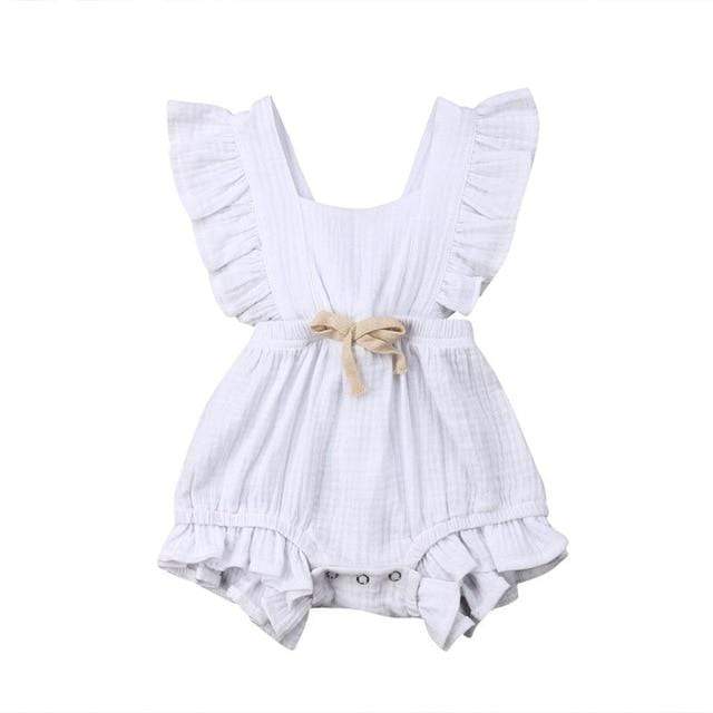 Girl's Clothing White / 24M / China Baby Girls Ruffle Solid Color Bodysuit