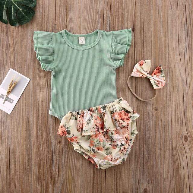 Girl's Clothing O / 6M Floral Shorts Outfit