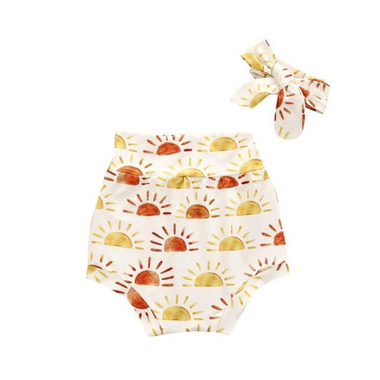 Girl's Clothing B / 6M Floral Heart Rainbow Shorts with Headband