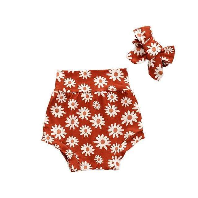 Girl's Clothing A / 6M Floral Heart Rainbow Shorts with Headband