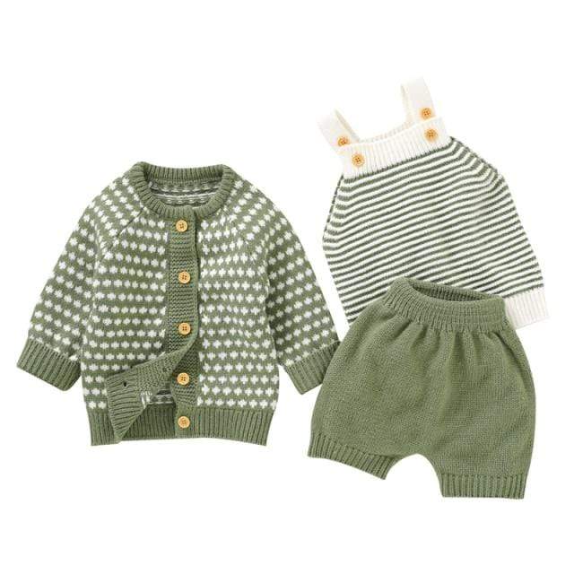 Girl's Clothing 82W797-798-4 2 / 3M Knitted Sweater + Vest + Short Fashion