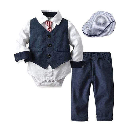 Boy's Clothing Blue Set with Hat / 12M Little Gentlemen Formal Suit