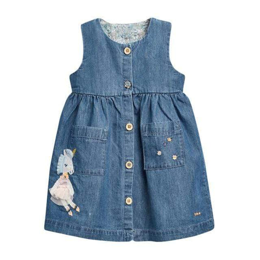 Girl's Clothing Blue Unicorn / 6T Pinafore Sleeveless Dress
