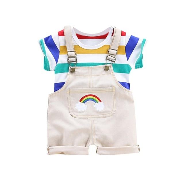 Boy's Clothing Cream / XL Rainbow Baby Outfit