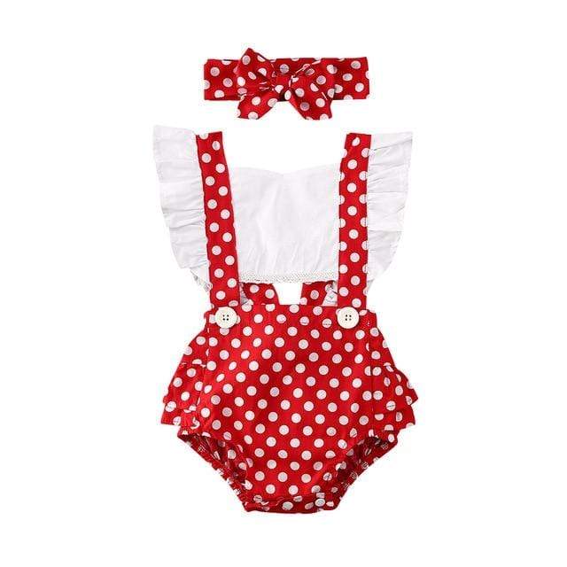 Girl's Clothing Polka Dots / 6M Ruffled Polka Dot Romper