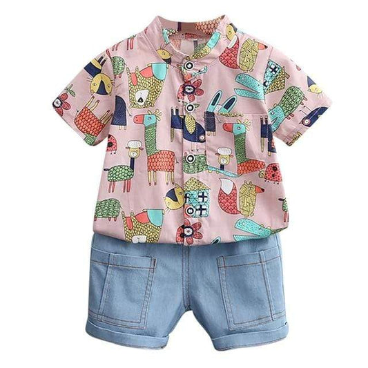 Boy's Clothing P / 110 Summer Children's Clothing Suit