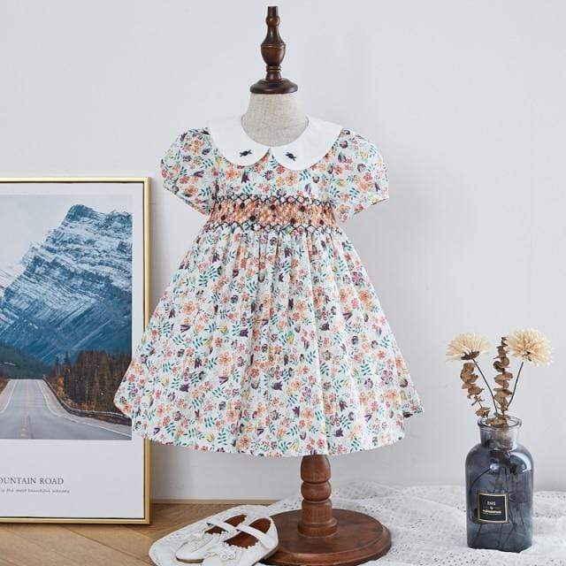 Girl's Clothing Flower A / 3T Vintage Floral Smock Dress