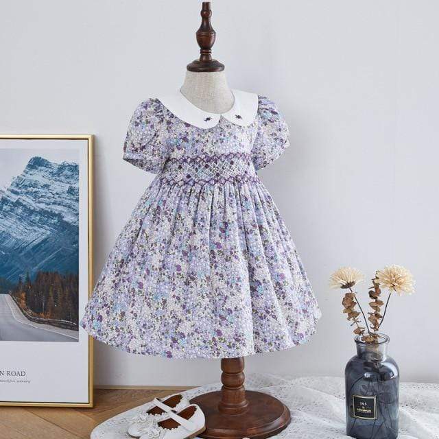 Girl's Clothing Flower C / 3T Vintage Floral Smock Dress