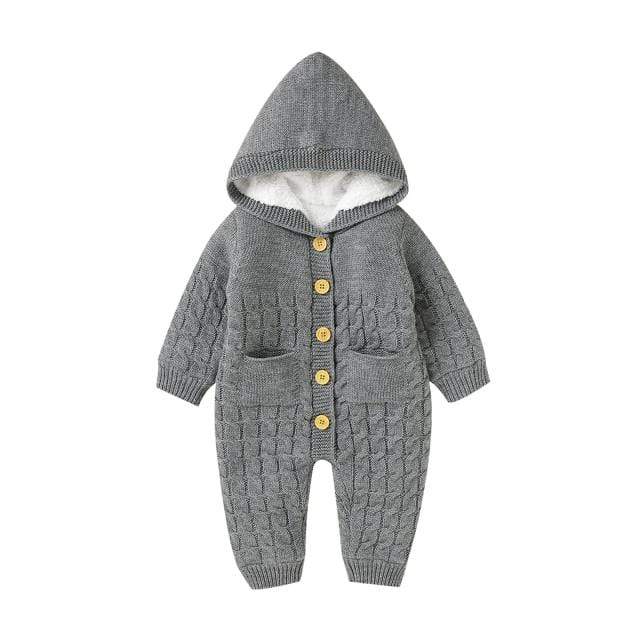 Girl's Clothing Gray / 6M Warm Hooded Jumpsuit
