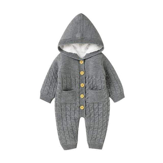 Girl's Clothing Gray / 6M Warm Hooded Jumpsuit