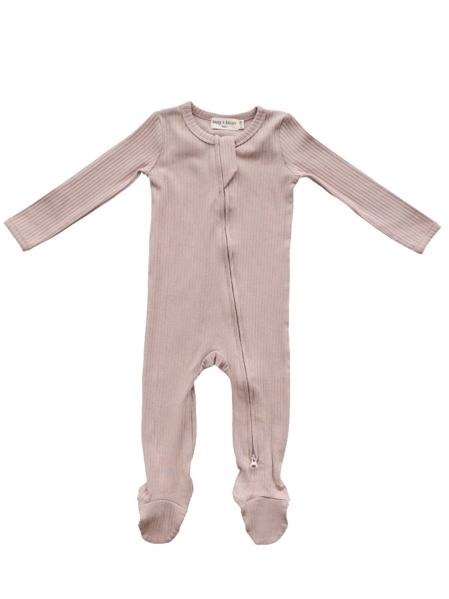 ORGANIC RIBBED FOOTIE, MOCHA