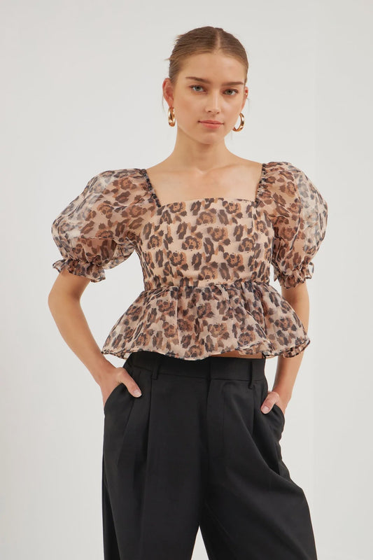 Organza Animal Printed Top