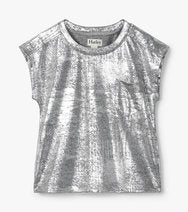 Hatley Girls Silver Shimmer Relaxed T-Shirt