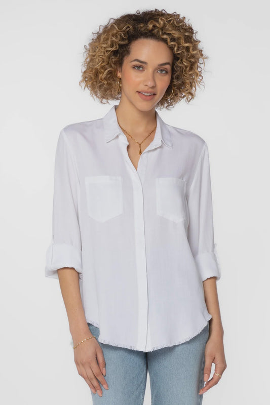 Riley Frayed Hem Button Up Shirt