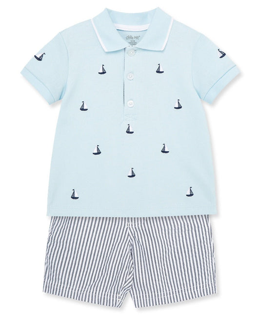 Sail Boat Polo Short Set