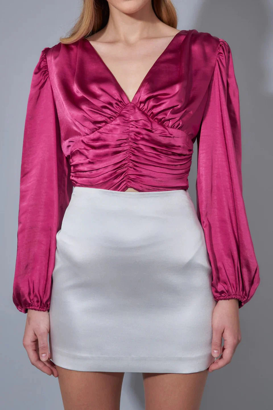 Satin Ruched Top