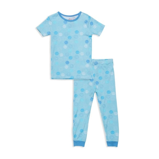 Magnetic Me Blue Smile Modal Magnetic No Drama Pajama Short Sleeve Set