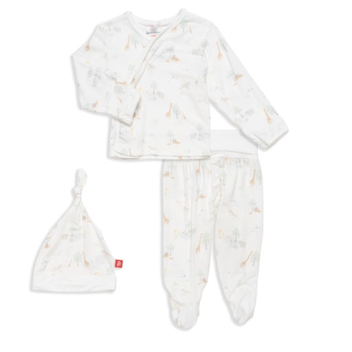 Magnetic Me White Serene Safari Modal Magnetic Take-Me-Home Kimono Set