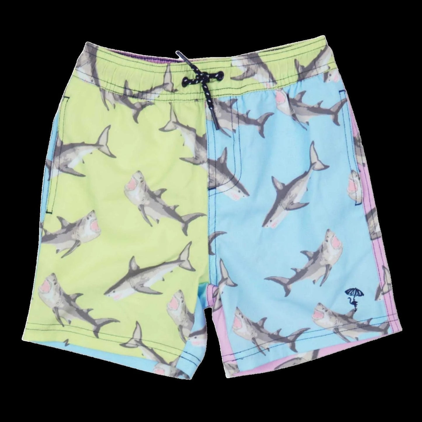 Shark Block Water Appearing Boys Swim Trunk