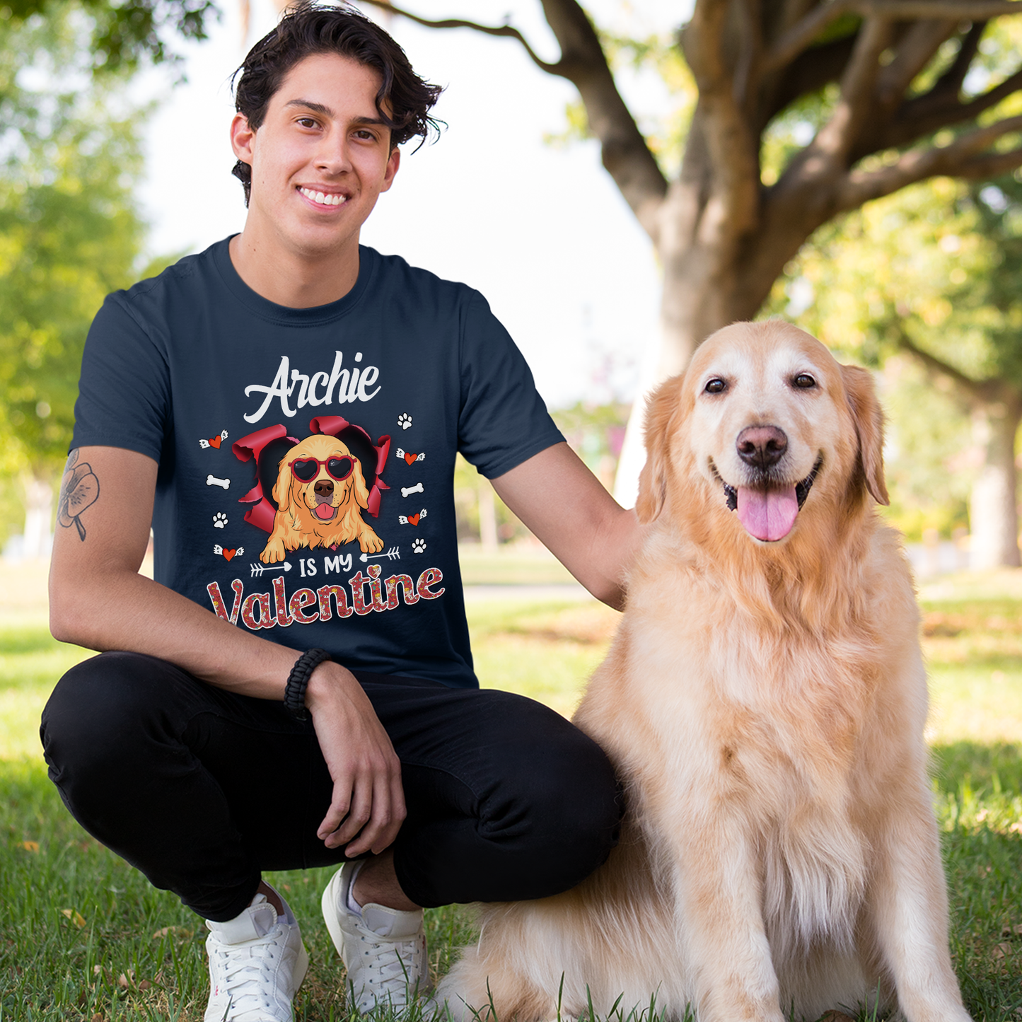 Dog Valentine - Personalized Custom Unisex T-shirt
