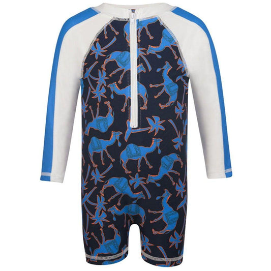 Snapper Rock Zip Long-sleeve Sunsuit Camel