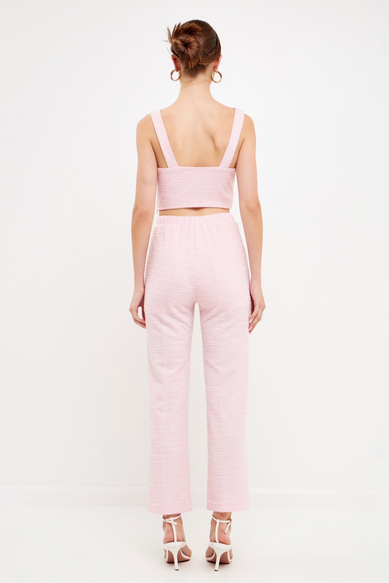 Stretch Tweed Pants Pink