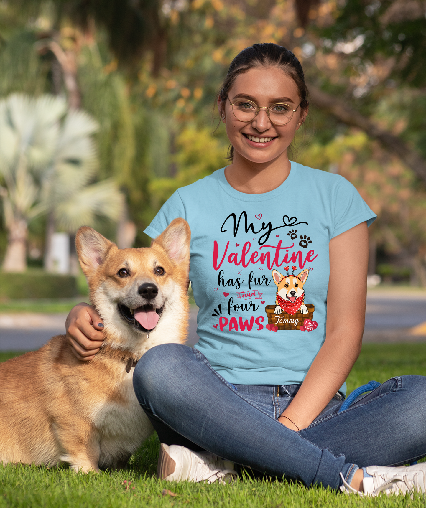 My Valentine Has Paws - Personalized Custom Unisex T-shirt