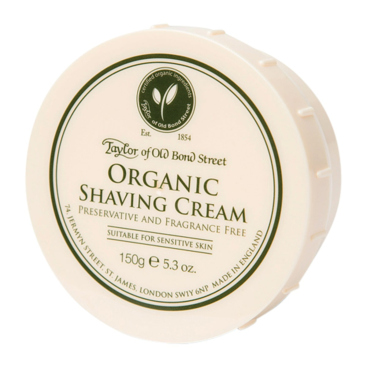 Taylor of Old Bond Street Organic Shaving Cream Bowl, 150g